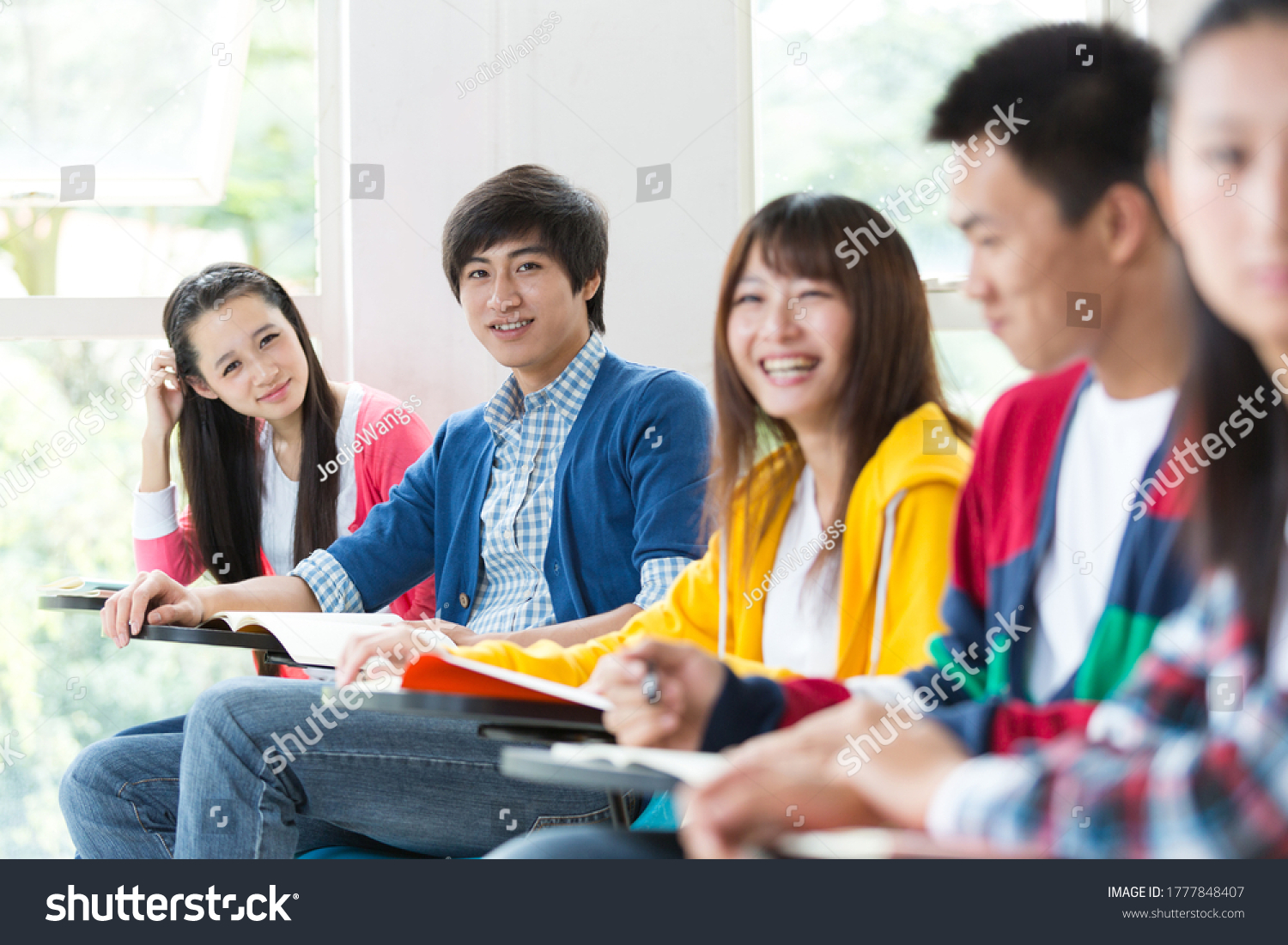 Asian College Students Studying Classroom Stock Photo 1777848407 