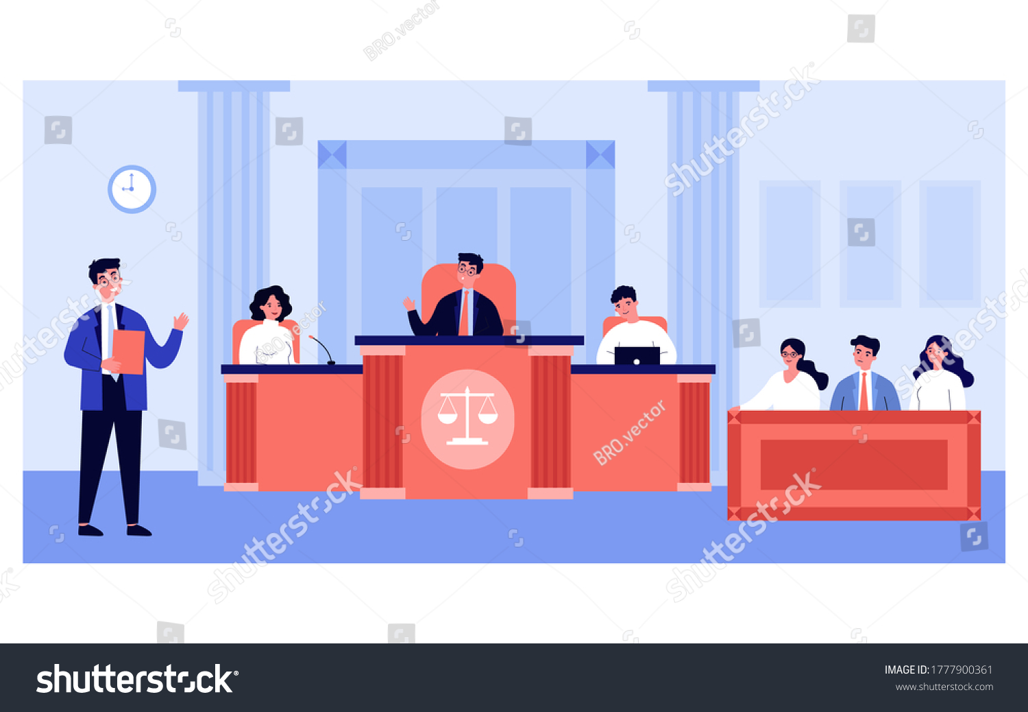 Lawyer Speaking Front Judges Attorney Court Stock Vector (Royalty Free ...