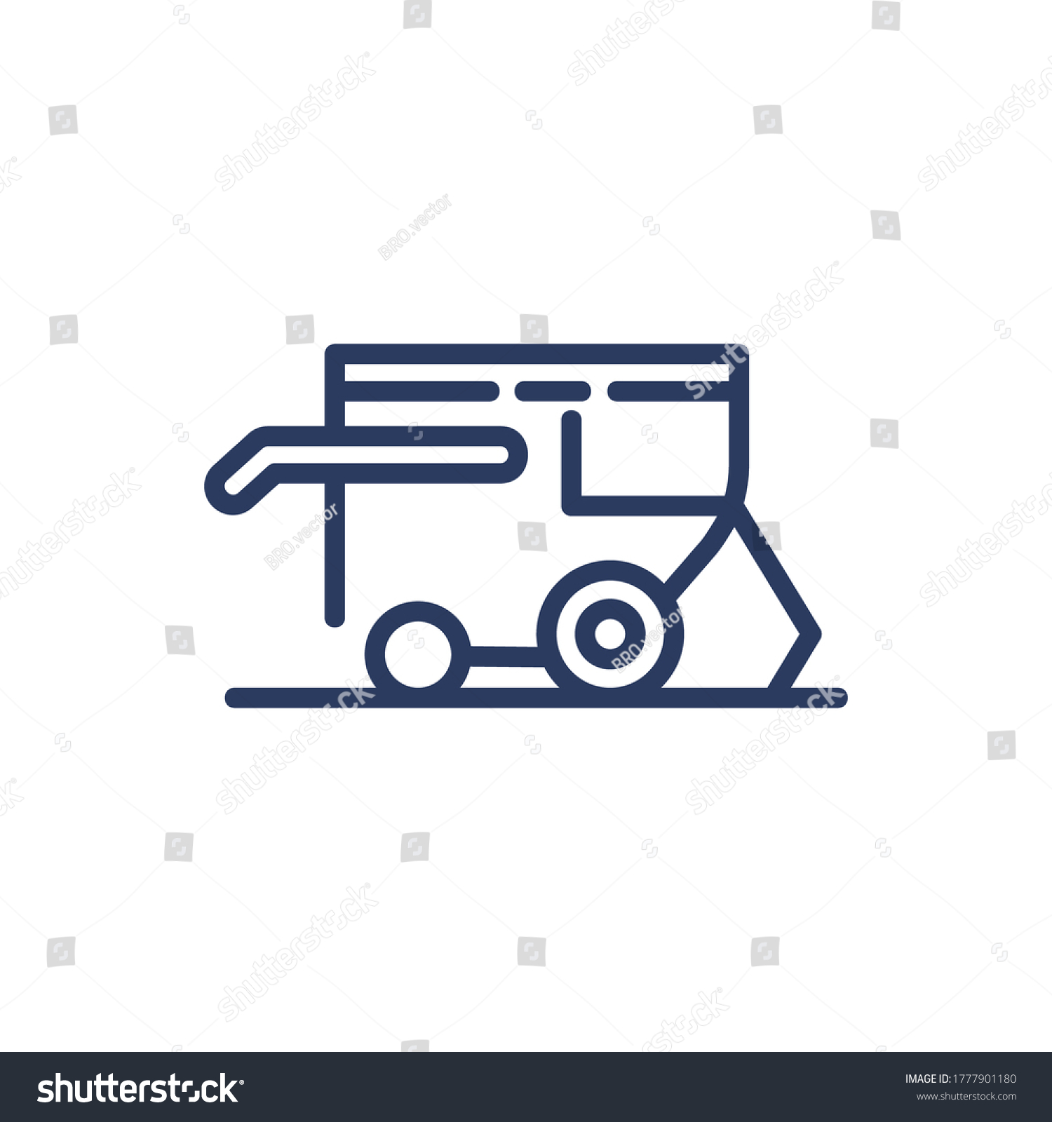 Plow Thin Line Icon Heavy Machine Stock Vector (Royalty Free ...