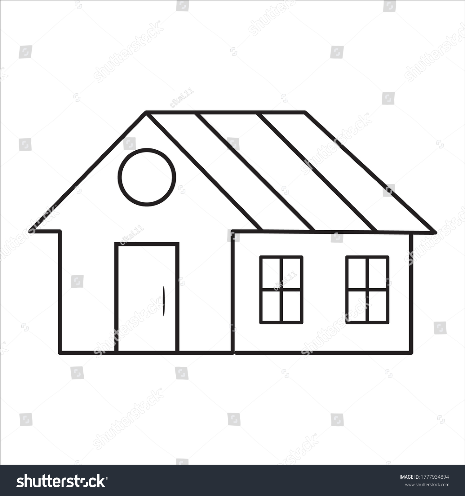 Outline Home Icon Isolated On White Stock Vector (Royalty Free ...