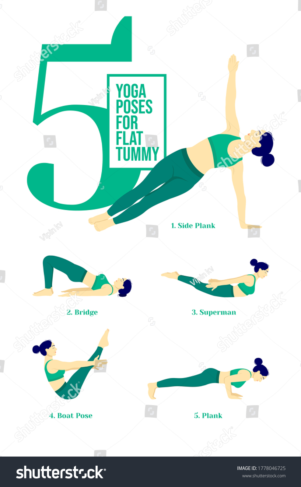 Set Yoga Postures Female Figuresyoga Poster Stock Vector (Royalty Free ...