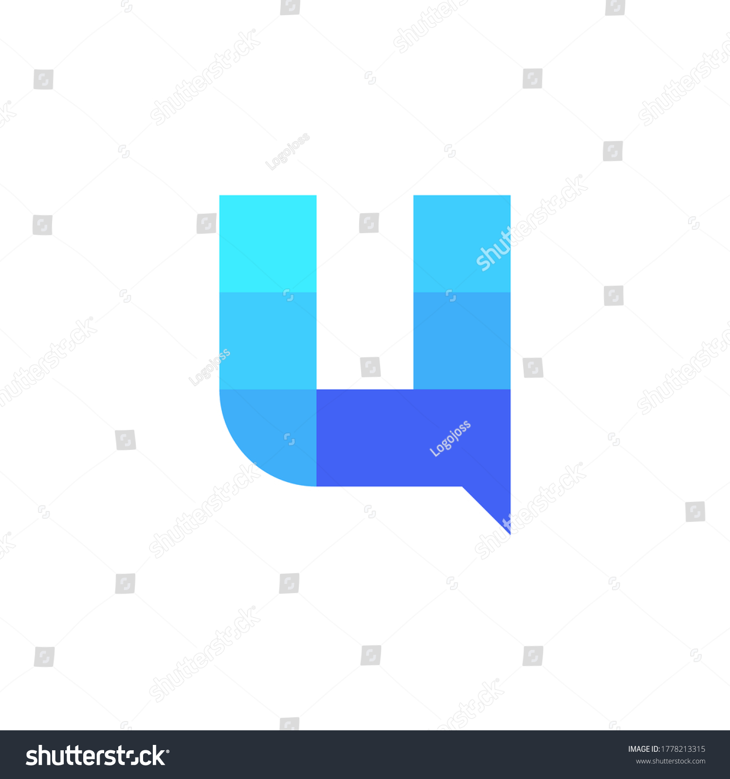 Letter U Chat Communication Logo Icon Stock Vector (Royalty Free ...