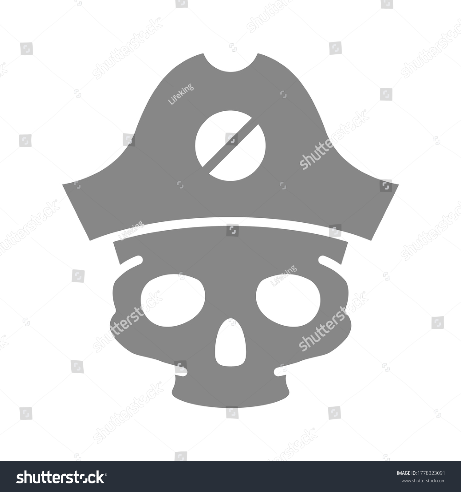 Skull Pirate Captain Hat Grey Icon Stock Vector Royalty Free 1778323091 Shutterstock 3294