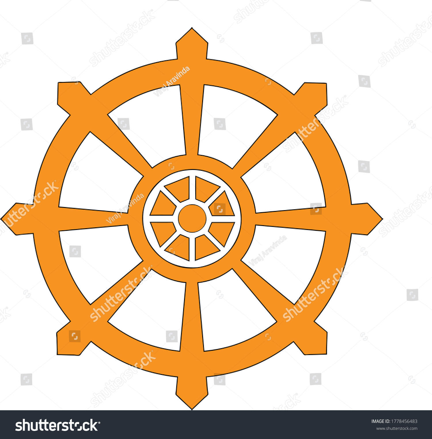 Buddhist Dharma Chakra Circle Wheel Vector Stock Vector (royalty Free 