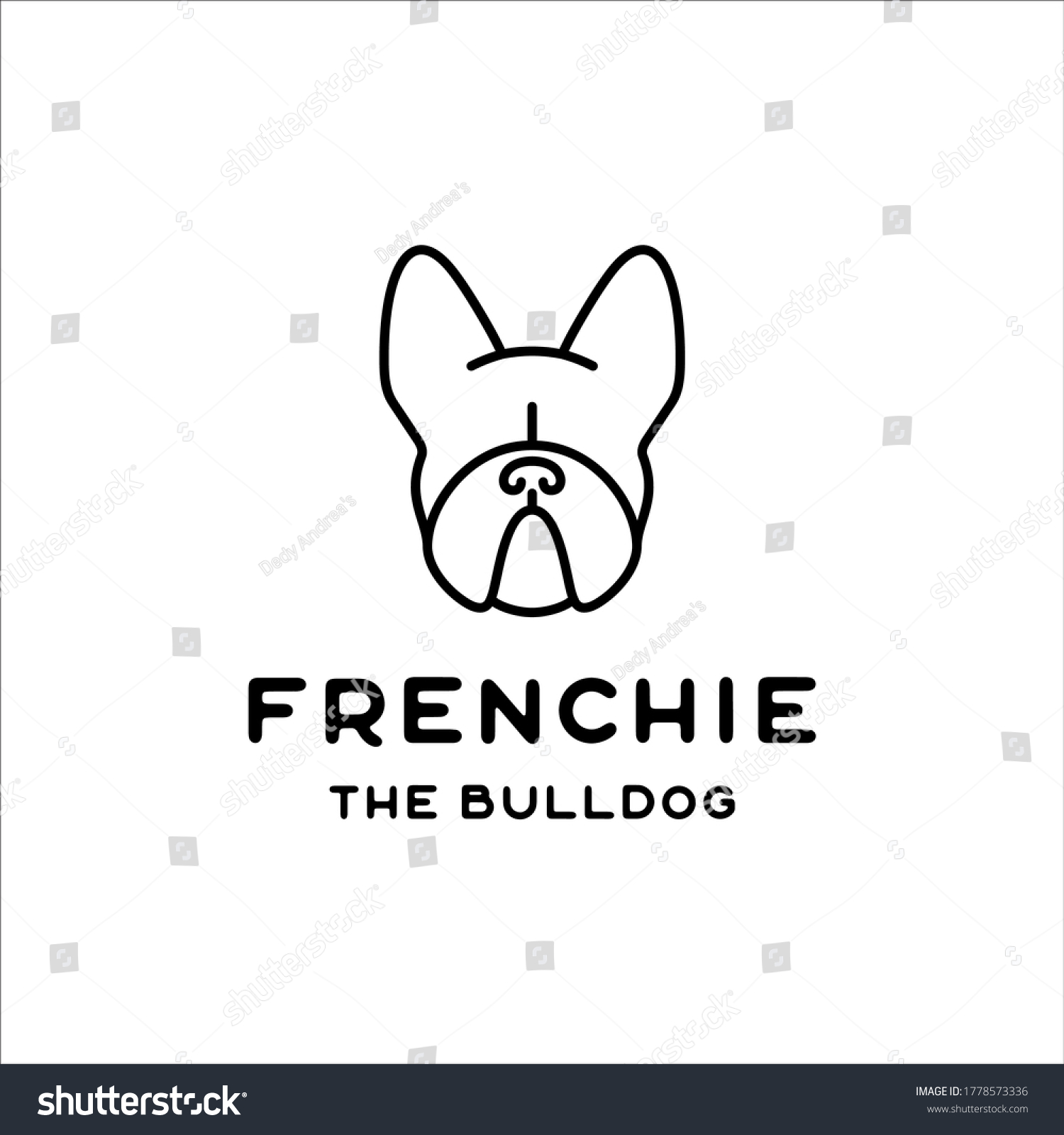 French Bulldog Face Minimalist Line Design Stock Vector (Royalty Free ...