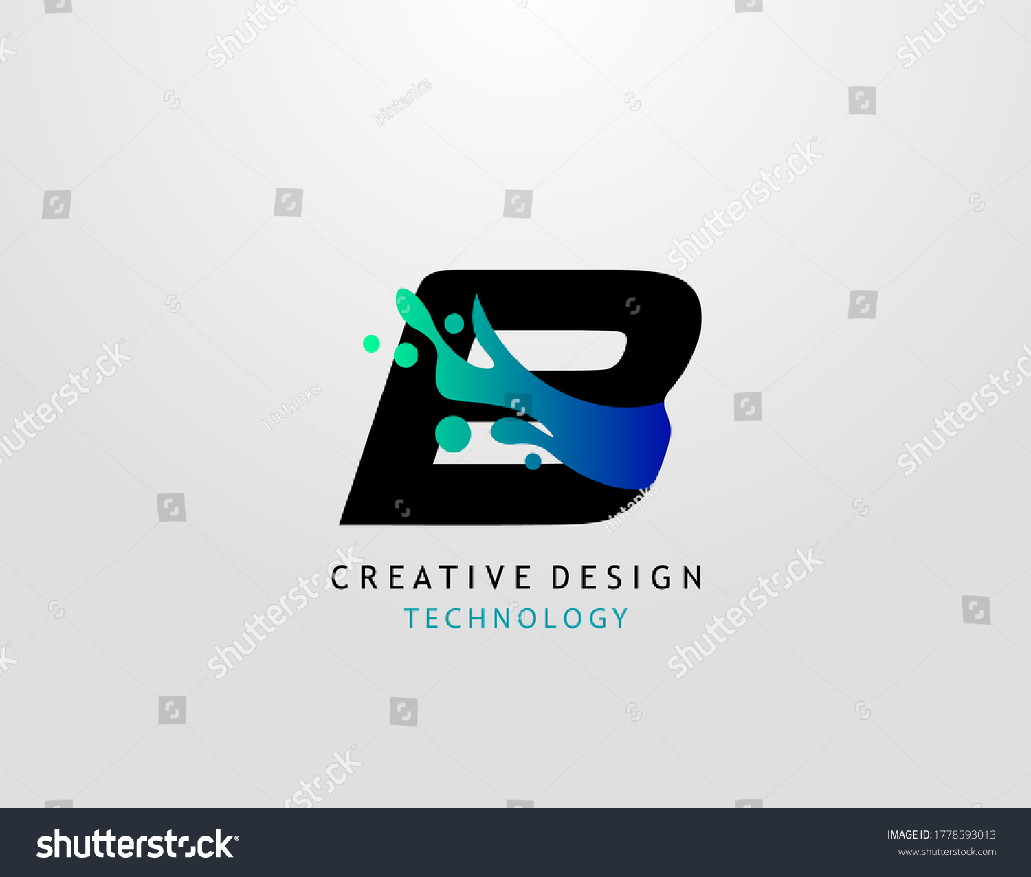 Letter B Water Splash Logo Modern Stock Vector (Royalty Free ...