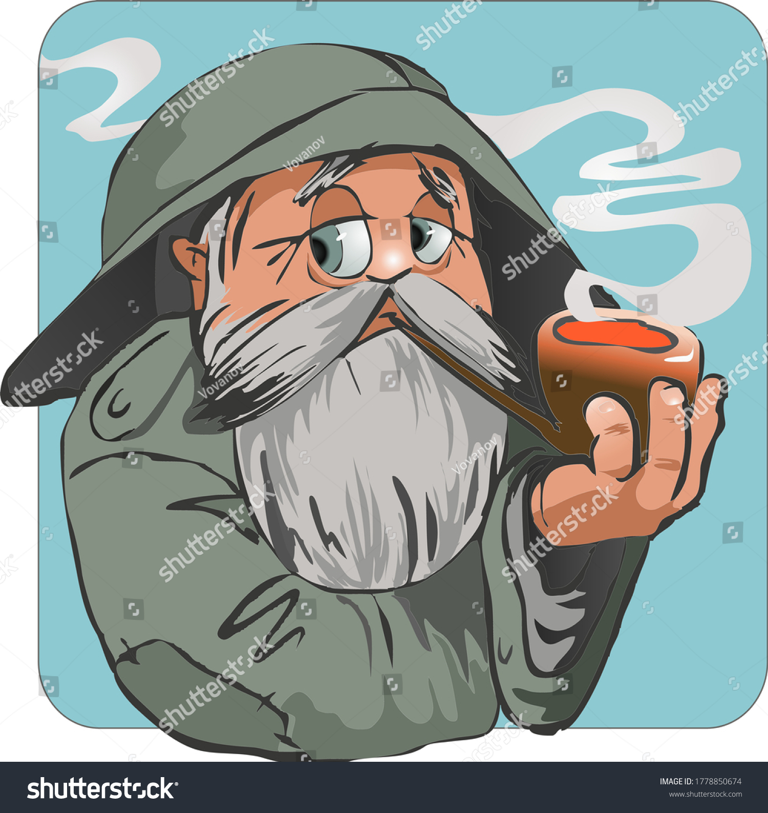 Old Sailor Pipe Cartoon Character Vector Stock Vector (Royalty Free ...