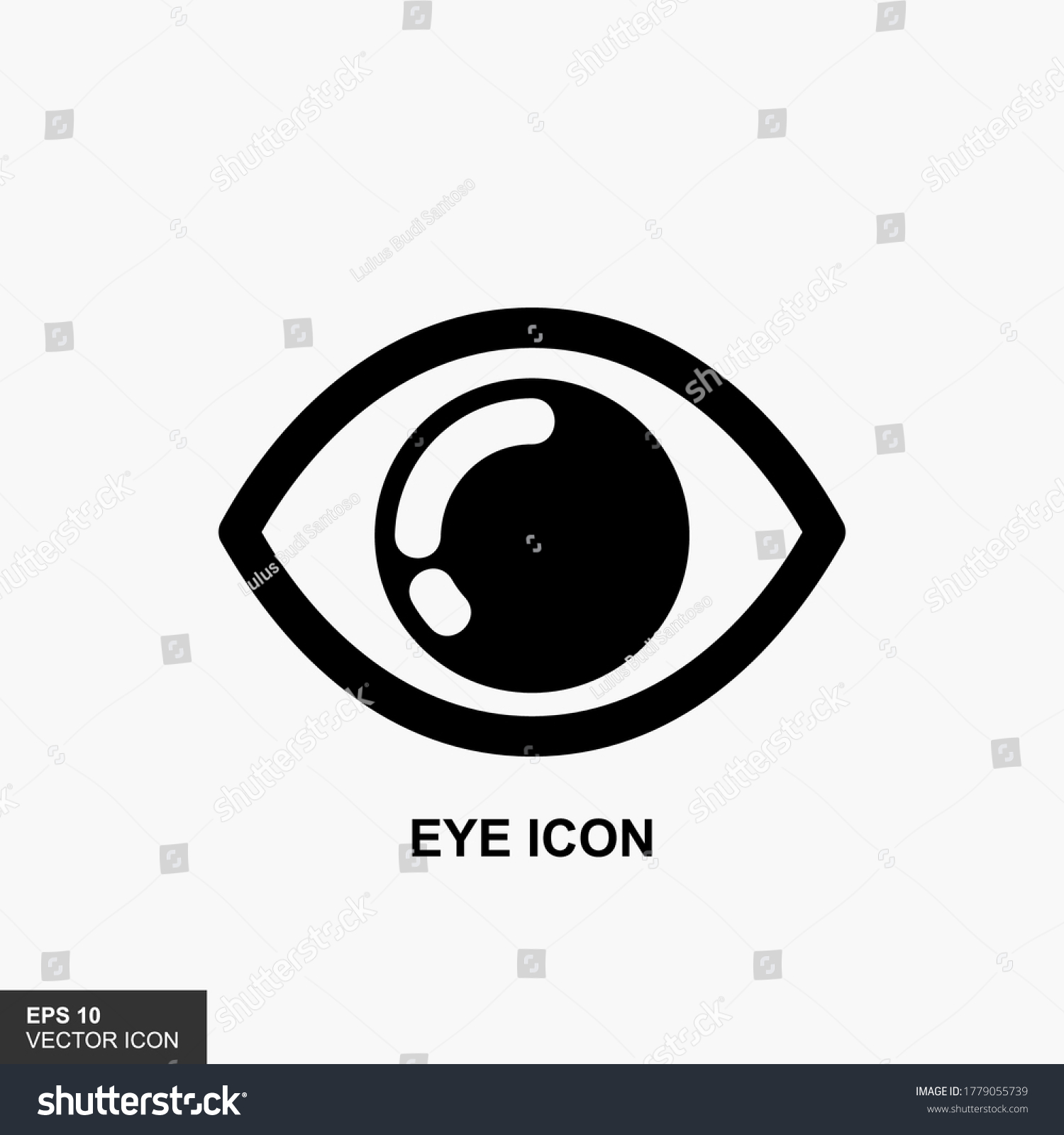 Eye Flat Design Vector Black White Stock Vector (Royalty Free ...