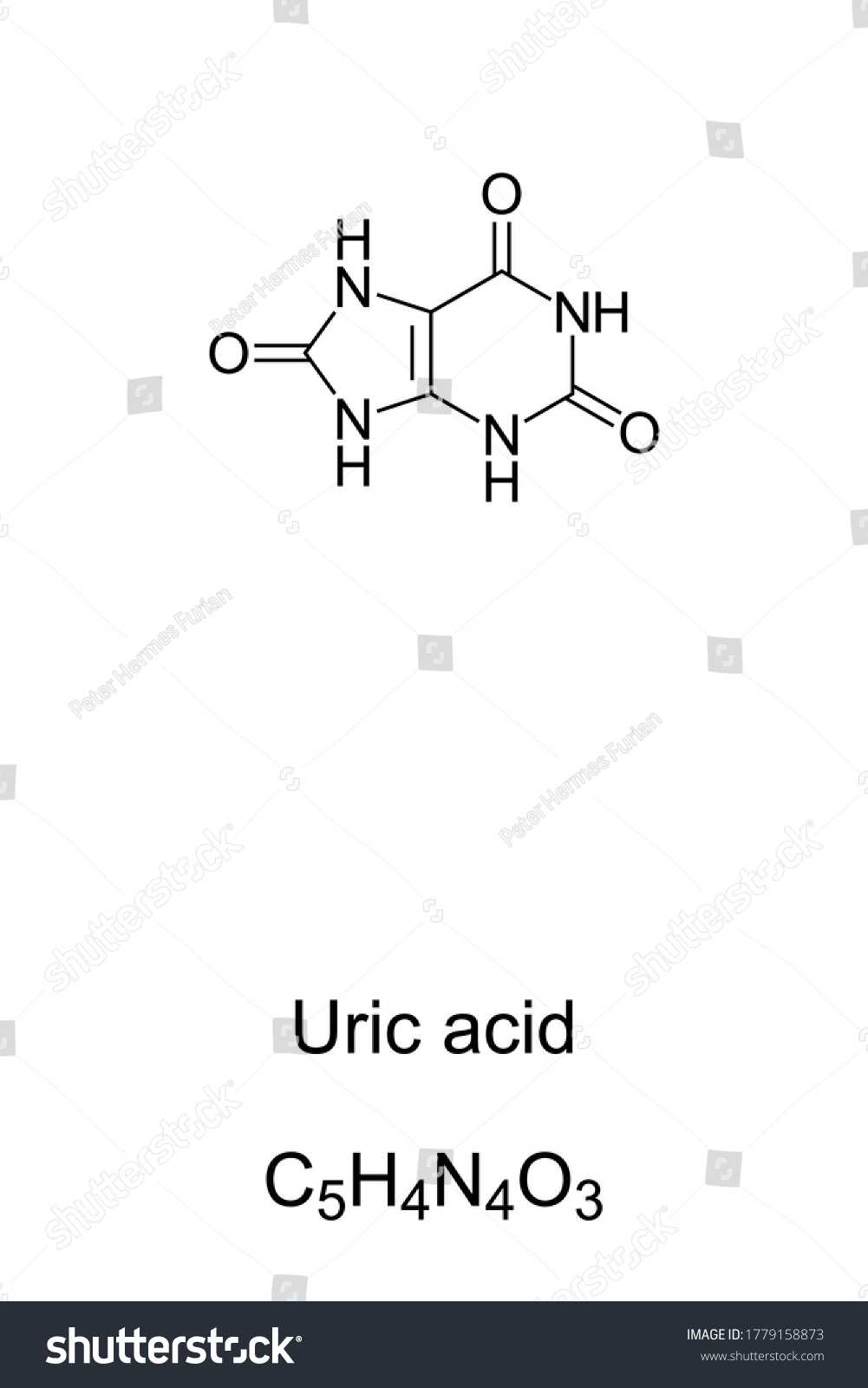 Uric Acid Chemical Structure Formula Product Stock Vector (Royalty Free ...