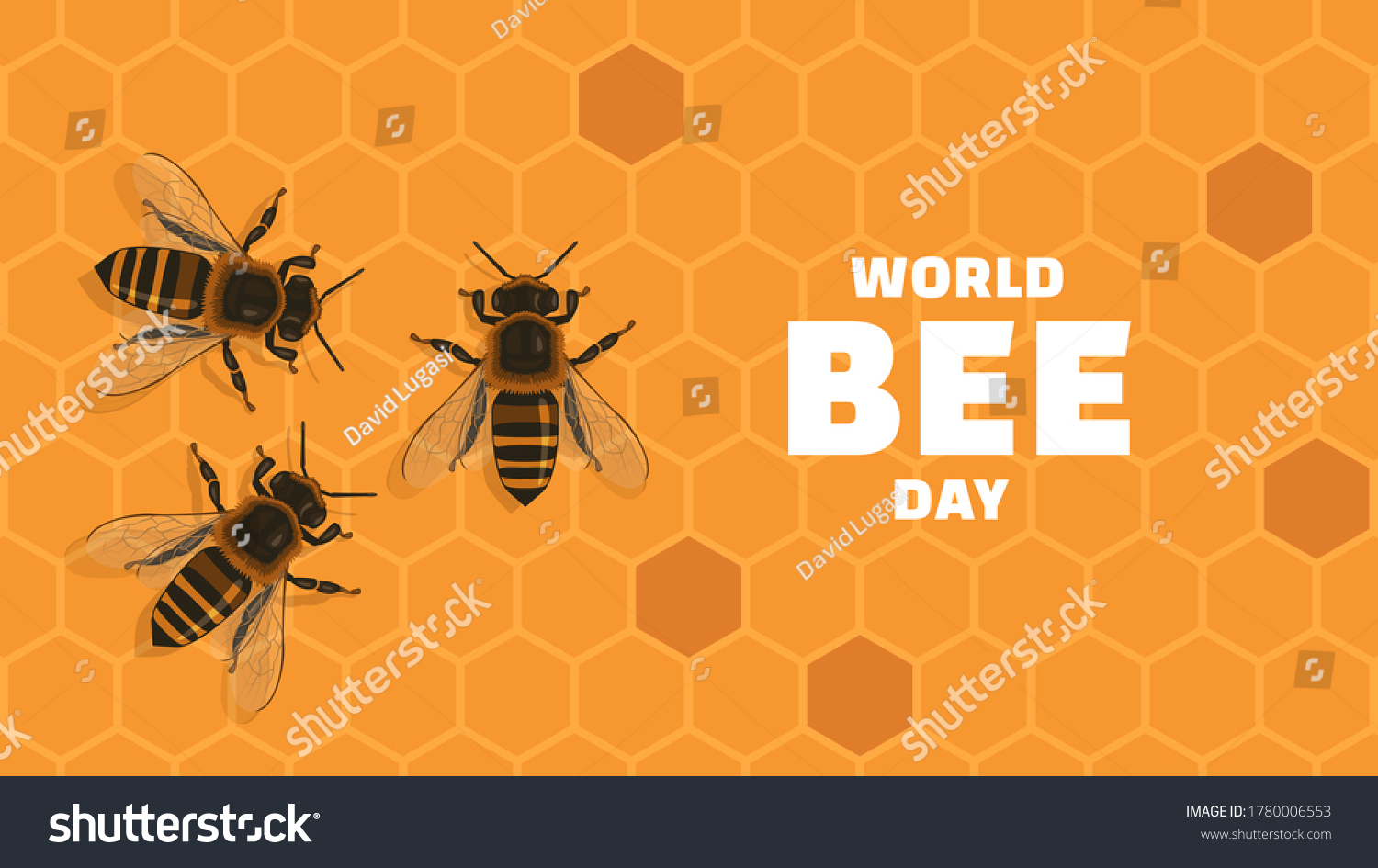 Detailed Flat Vector Illustration Bees On Stock Vector (royalty Free 