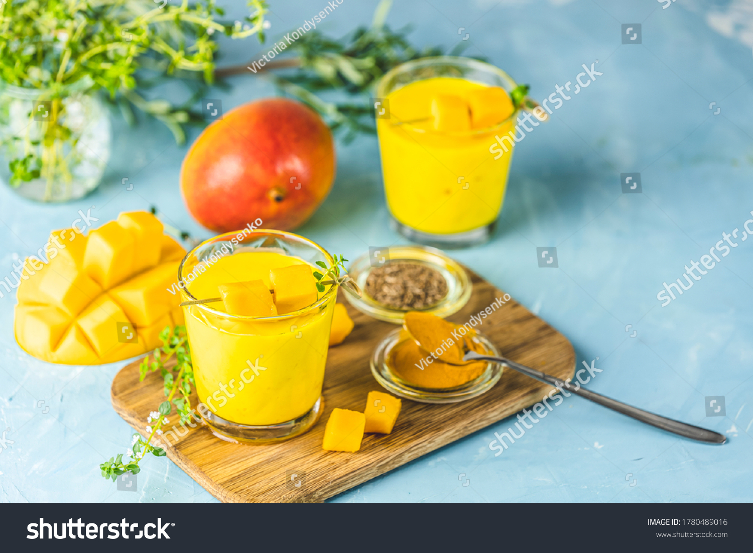 Yellow Indian Mango Yogurt Drink Mango Stock Photo 1780489016 ...