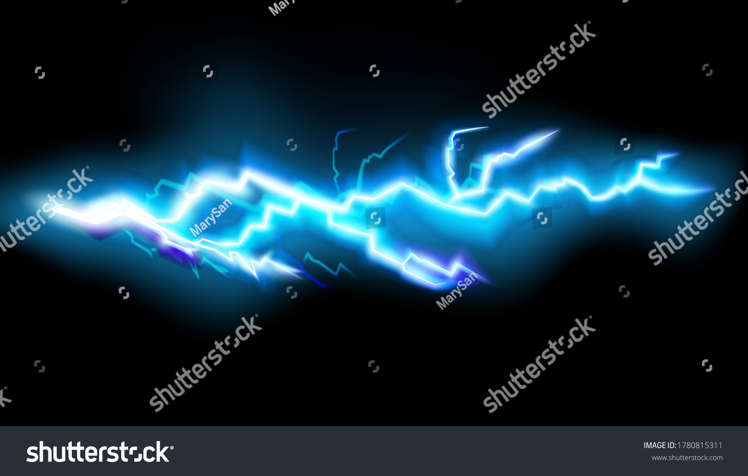 Flashes Lightning Isolated On Transparent Background Stock Vector Royalty Free