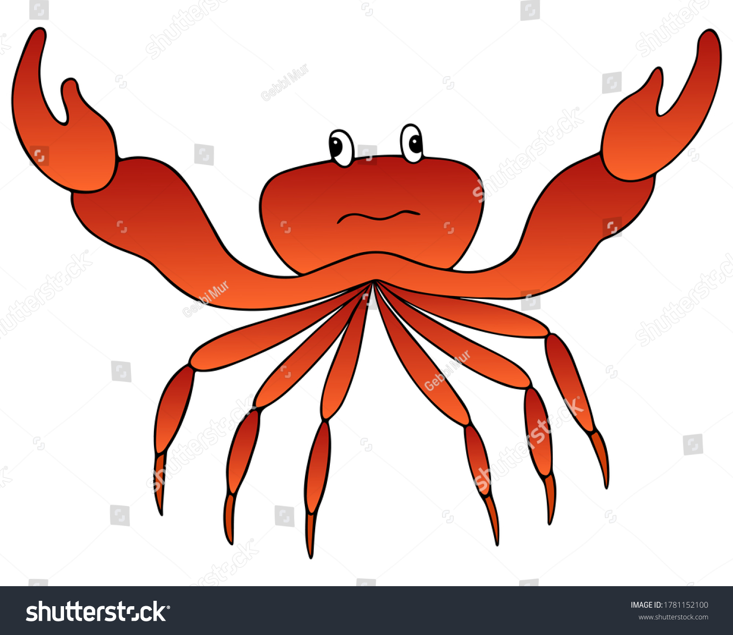 Crab Vector Illustration Isolated White Background Stock Vector ...