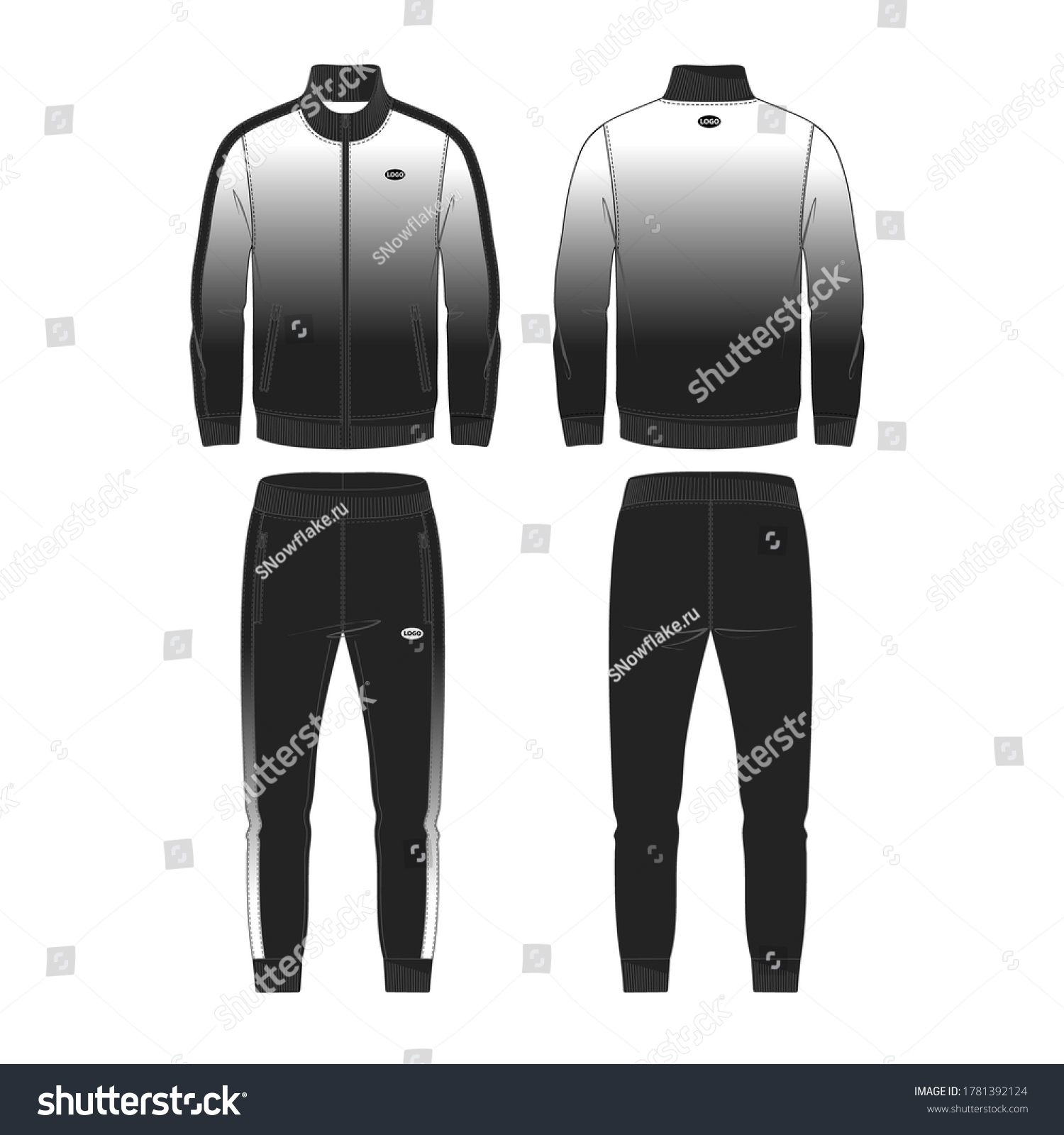 Mens Tracksuit Vector Template Your Design Stock Vector (Royalty Free ...