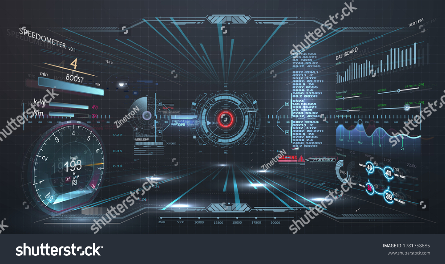 Virtual Reality Futuristic Vr Headup Display Stock Vector (Royalty Free ...