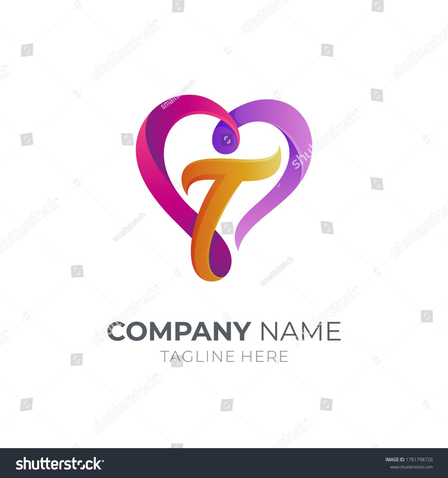 Heart Letter T Logo Concept Love Stock Vector (Royalty Free) 1781798726 ...