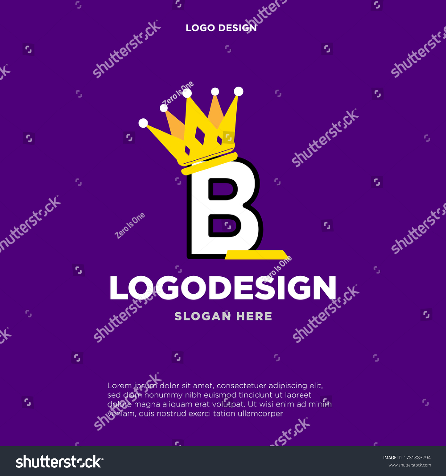 Elegant Letter B Crown Logo Design Stock Vector (Royalty Free ...