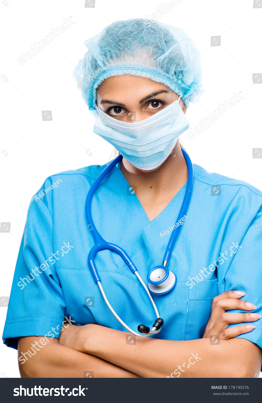 Closeup Portrait Indian Woman Doctor Surgeons Stock Photo 178190576 ...