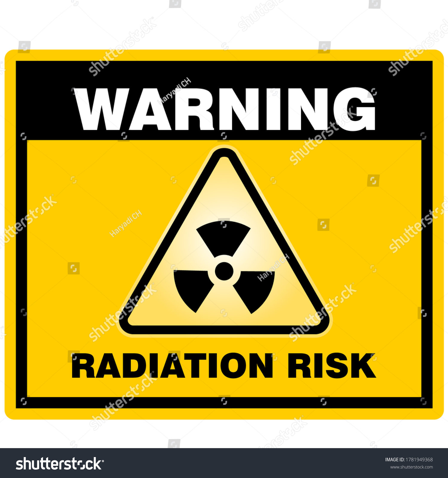 Warning Radiation Risk Sign Sticker Vector Stock Vector (Royalty Free ...