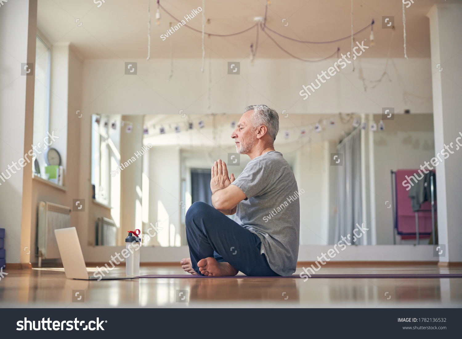 Side View Serene Yogi Sitting His Stock Photo 1782136532 | Shutterstock