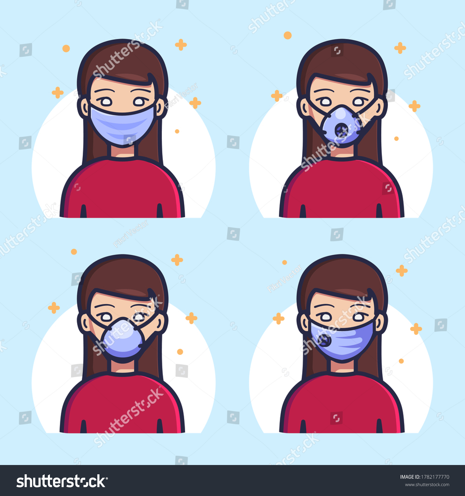 Vector Woman Different Types Face Masks Stock Vector Royalty Free