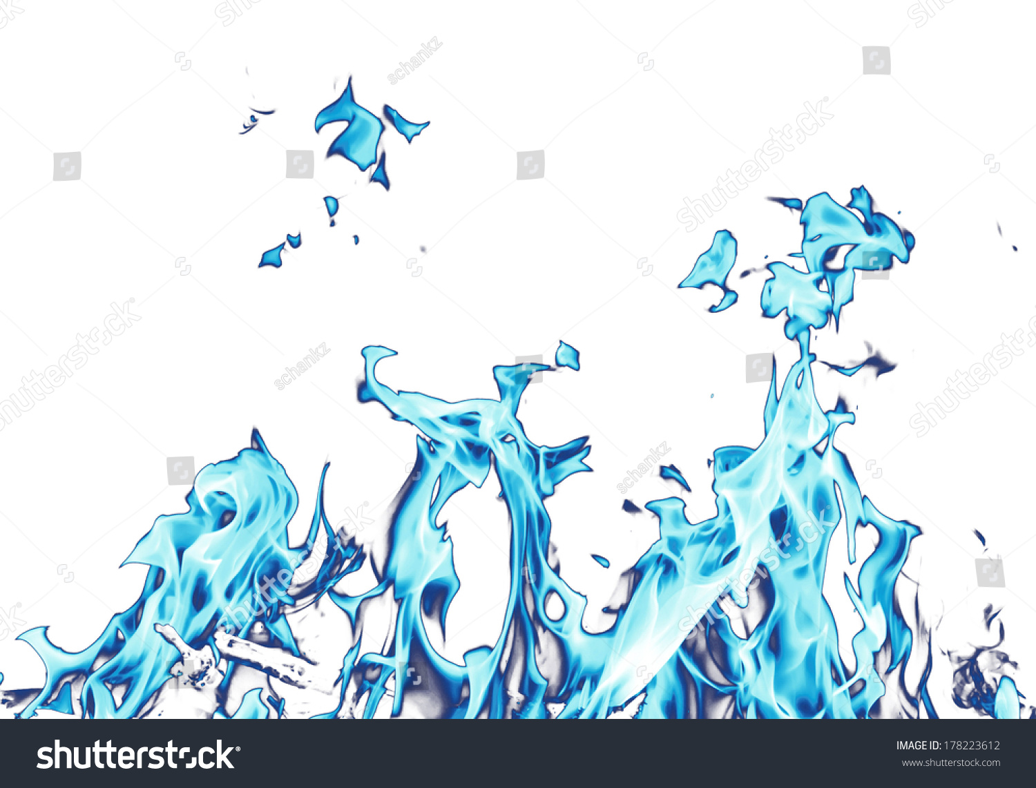 Abstract Background Blue Fire Flames On Stock Photo 178223612 ...