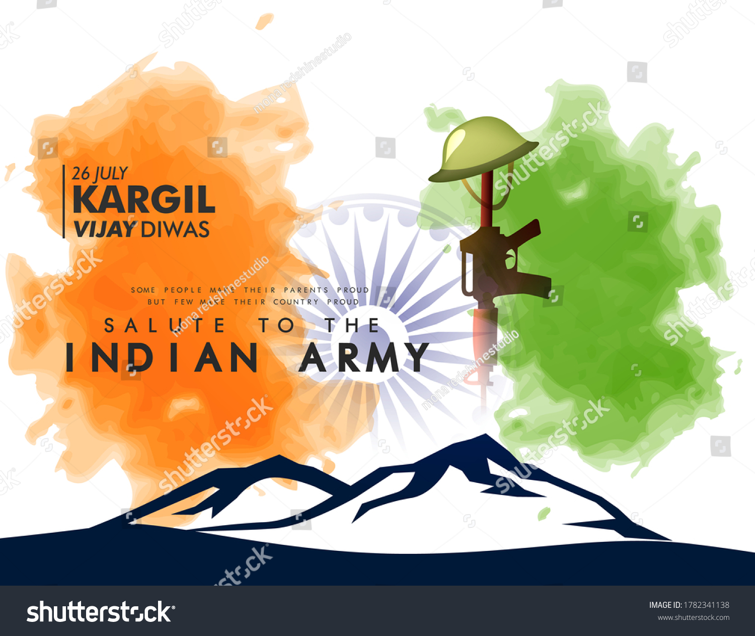 Kargil Vijay Diwas Banner Poster Vector Stock Vector (Royalty Free