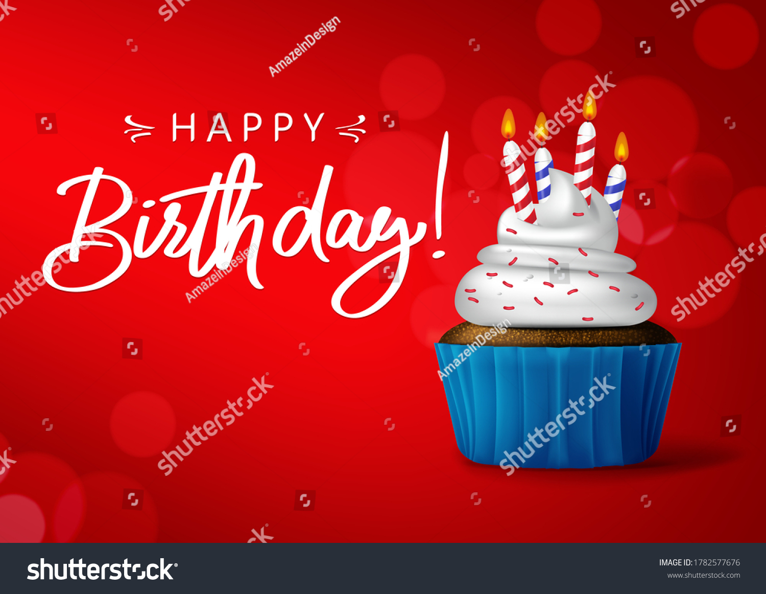 Birthday Cupcake Vector Background Banner Design Stock Vector Royalty Free 1782577676