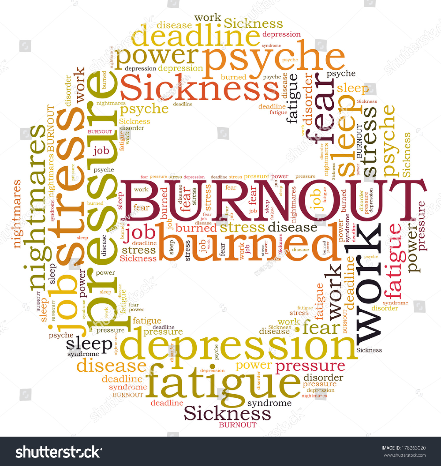 Burnout Word Cloud Stock Illustration 178263020 | Shutterstock