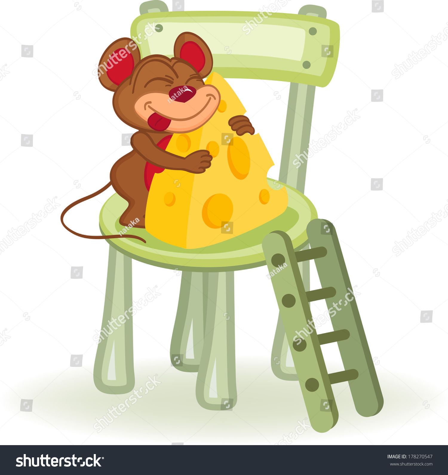 Mouse Cheese On Chair Vector Illustration Stock Vector (Royalty Free ...