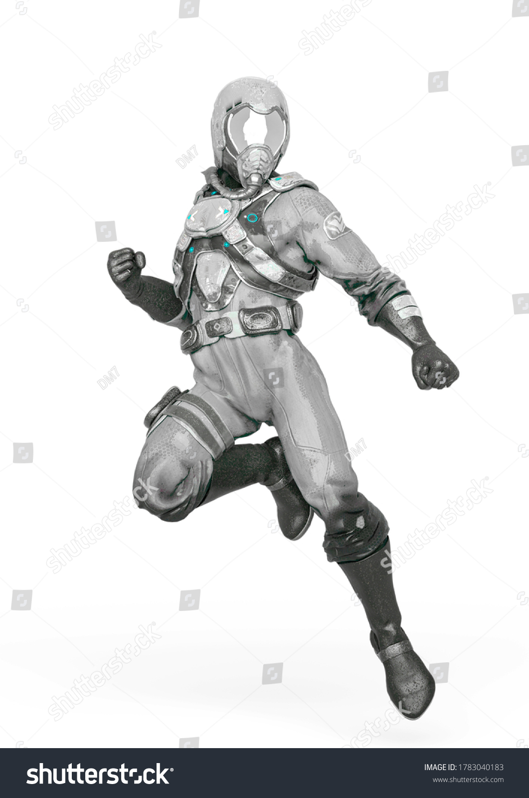 Battle Pilot White Background 3d Illustration Stock Illustration ...