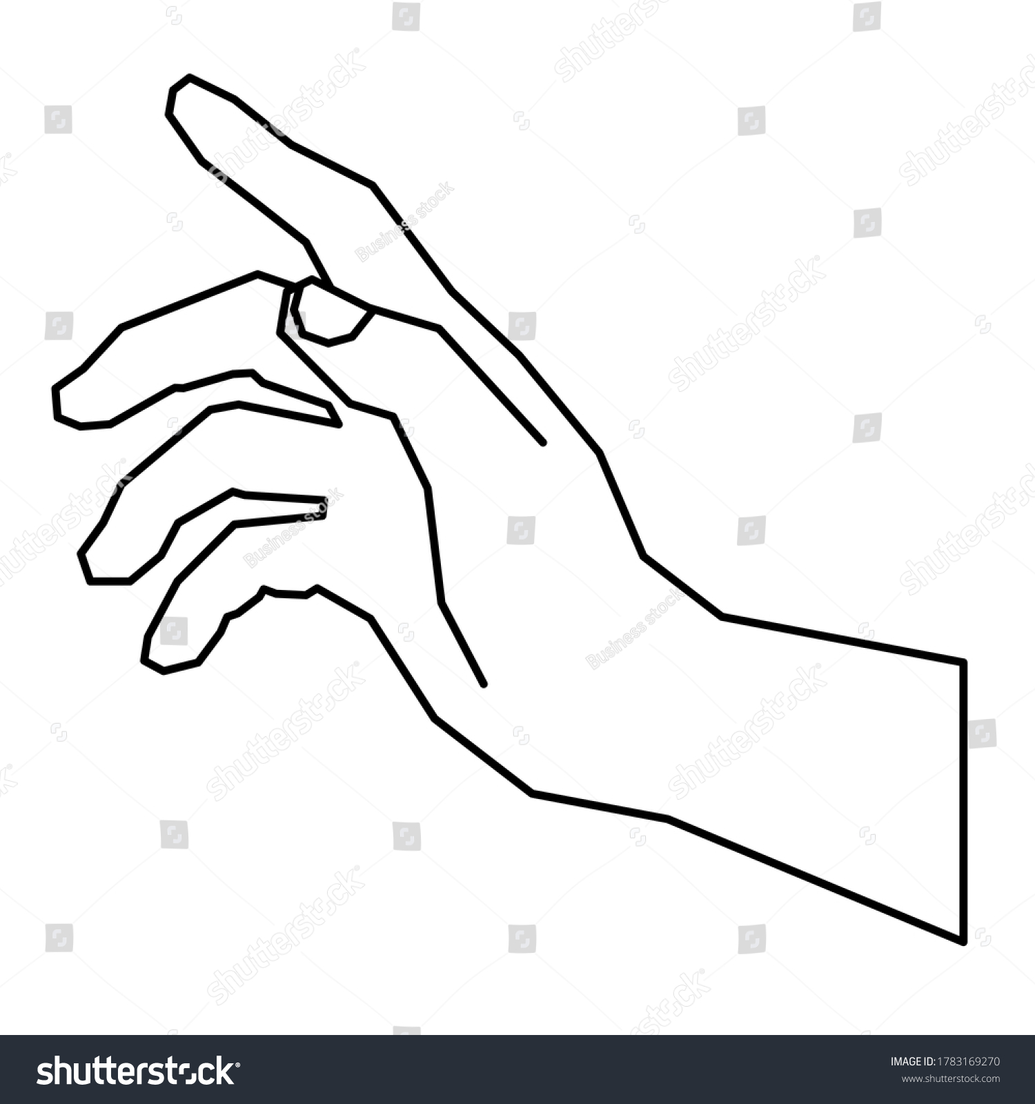 Outline Man Hand On White Background Stock Vector (Royalty Free ...