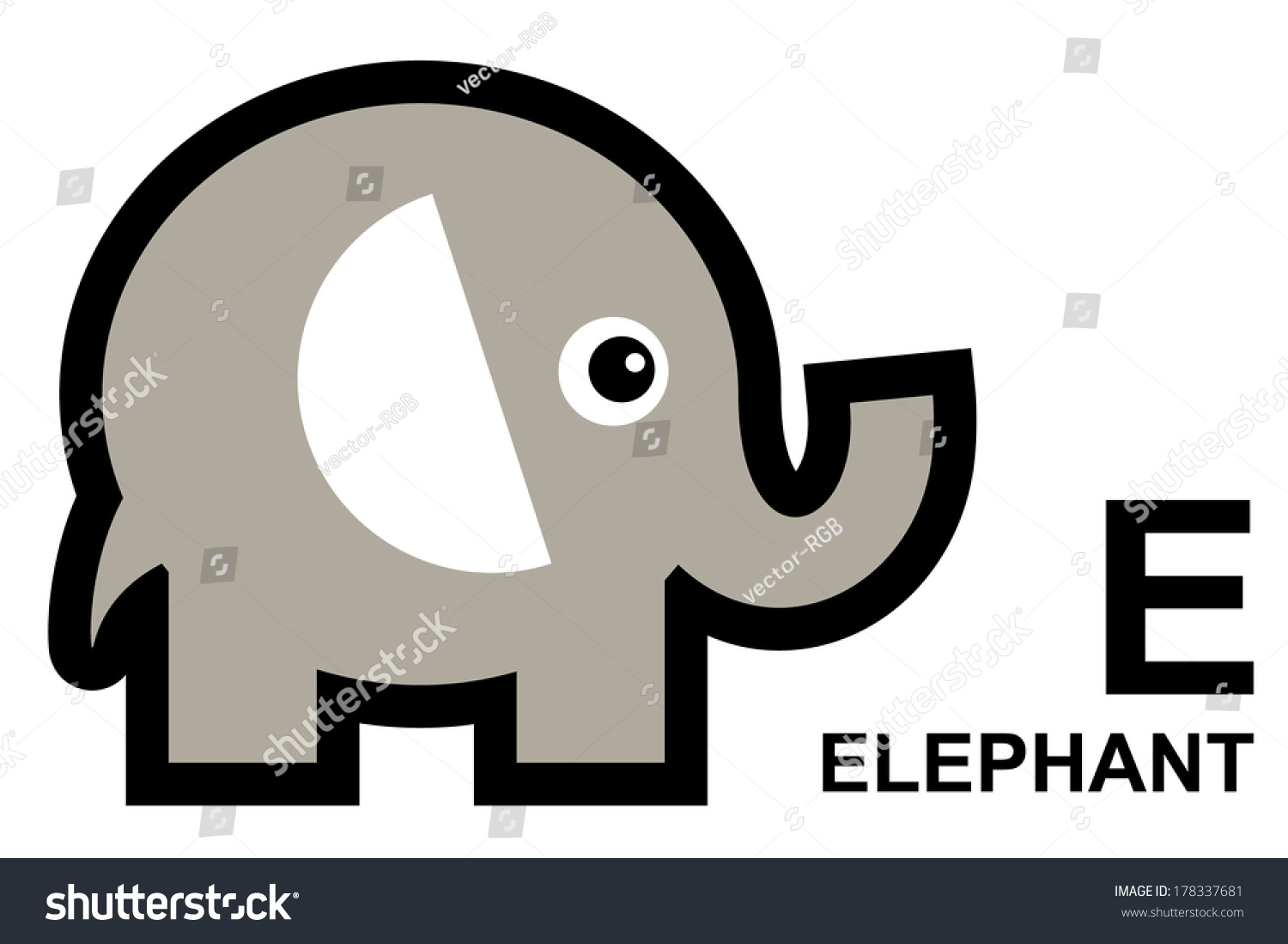 Illustration Isolated Animal Alphabet E Elephant Stock Vector (Royalty