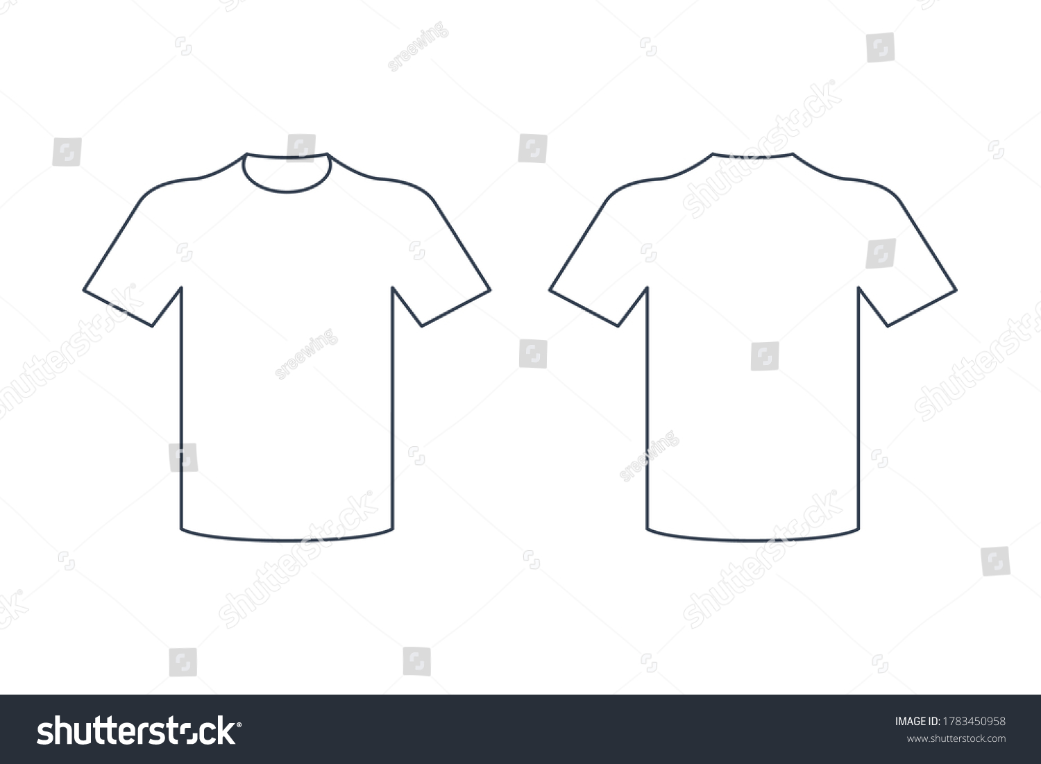 Set Tshirt Icons Simple Line Shape Stock Vector (Royalty Free ...