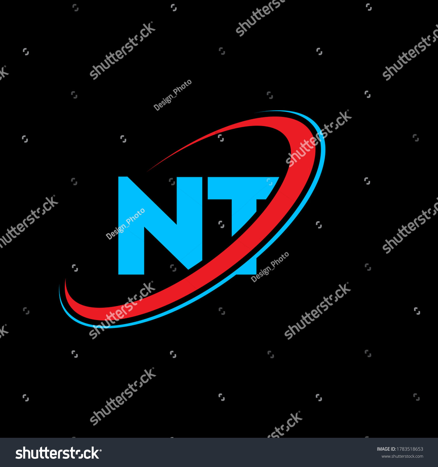 Nt N T Letter Logo Design Stock Vector (Royalty Free) 1783518653 ...