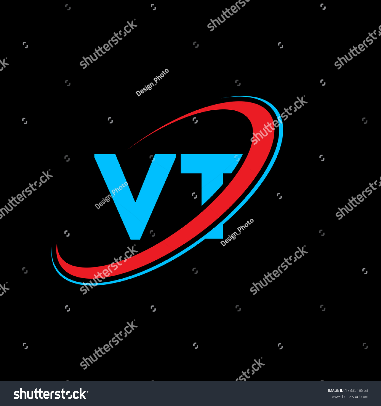 Vt V T Letter Logo Design Stock Vector (Royalty Free) 1783518863 ...