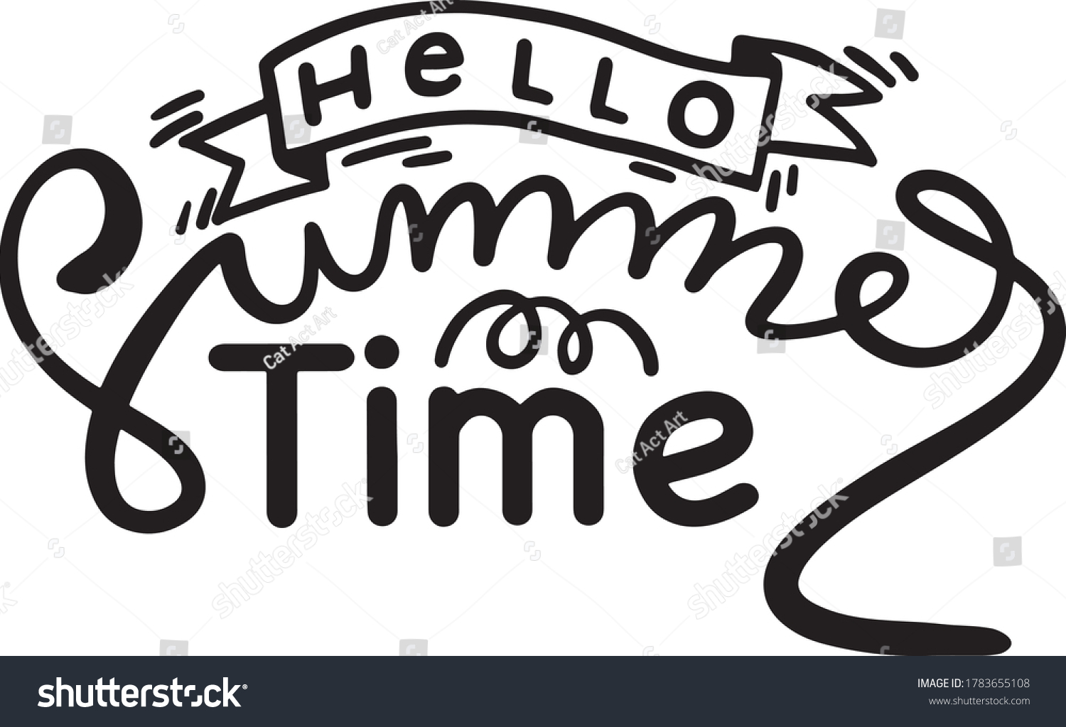 Hello Sunshinehand Drawn Lettered Calligraphy Design Stock Vector Royalty Free 1783655108 7311