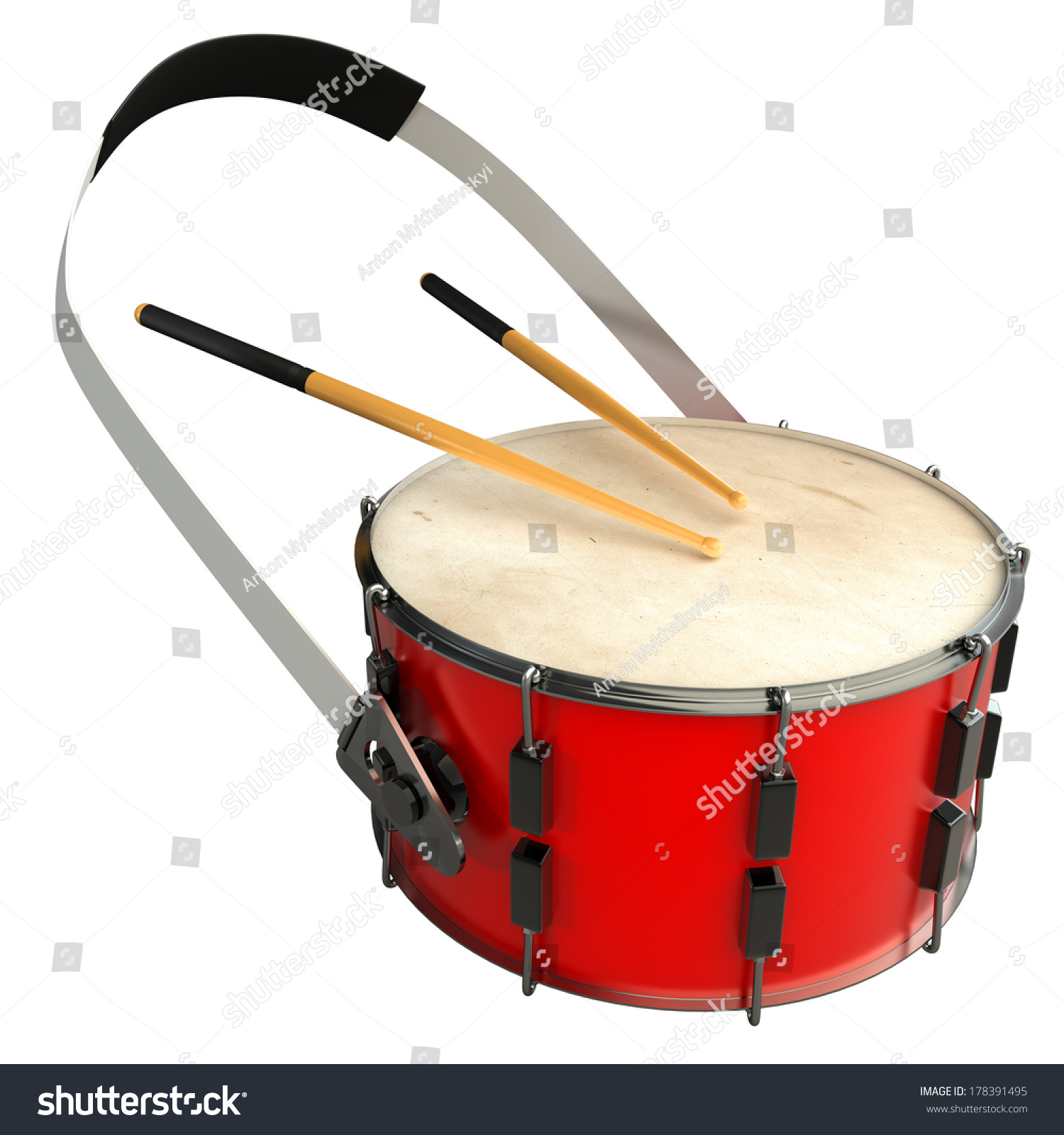 Drum Sticks Isolated White Background 3d Stock Illustration 178391495 ...