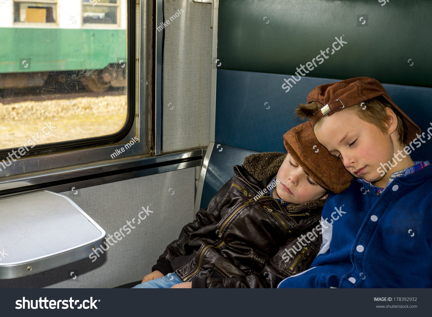 Two Boys Sleeping Train During Their Stock Photo 178392932 | Shutterstock