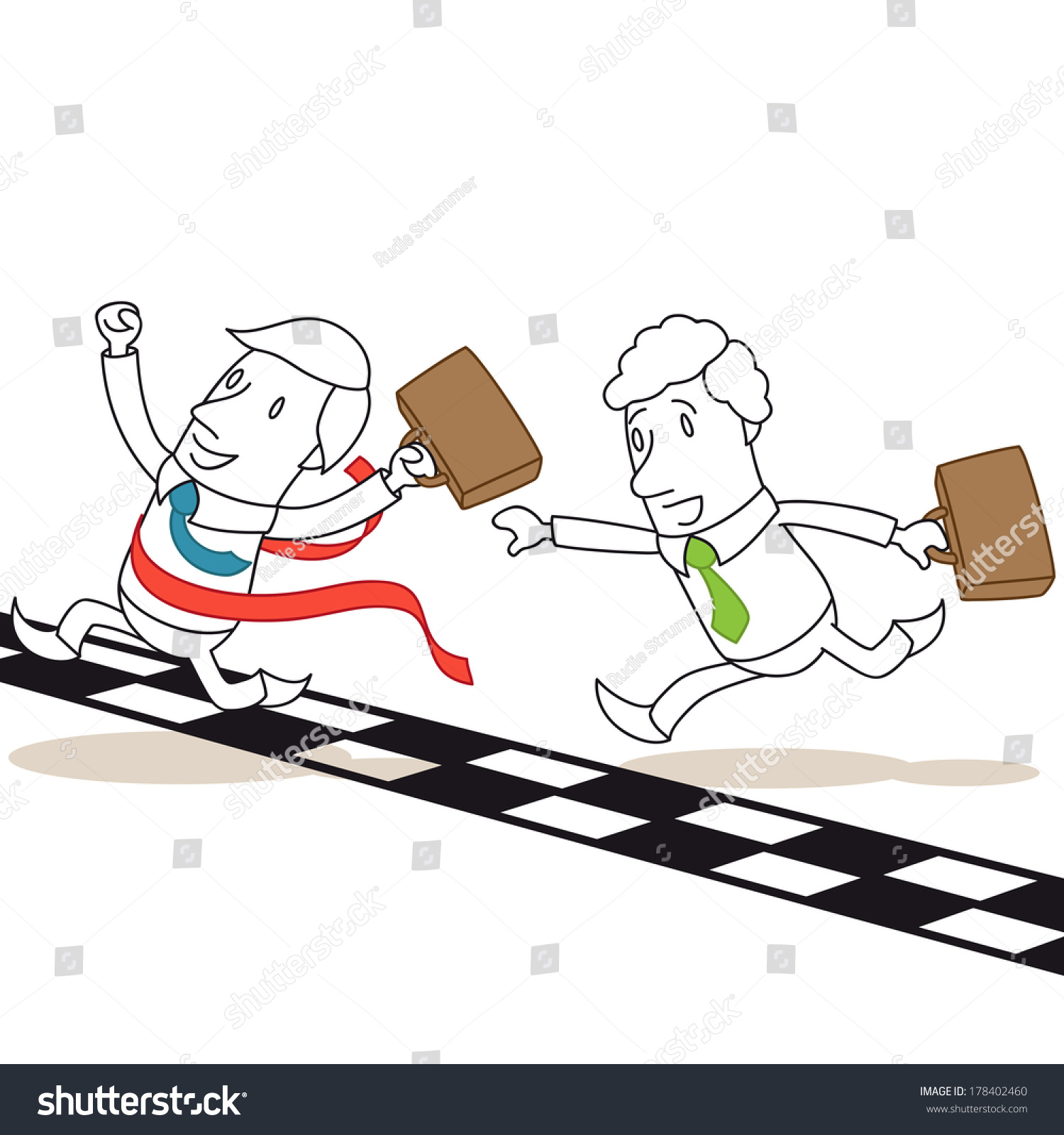 Illustration Monochrome Cartoon Characters Two Competing Stock ...