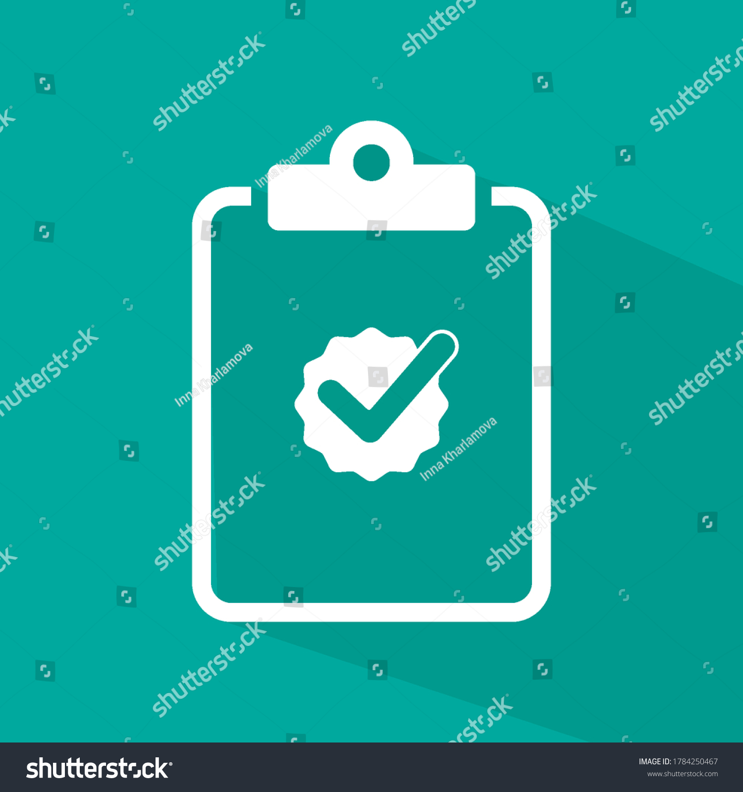 Clipboard Check Mark Flat Design Icon Stock Vector Royalty Free