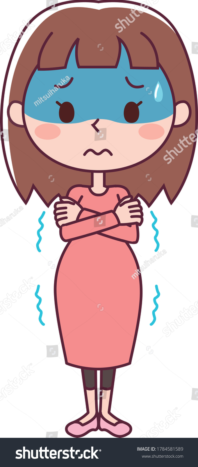 illustration-pregnant-woman-who-cold-shivering-stock-vector-royalty