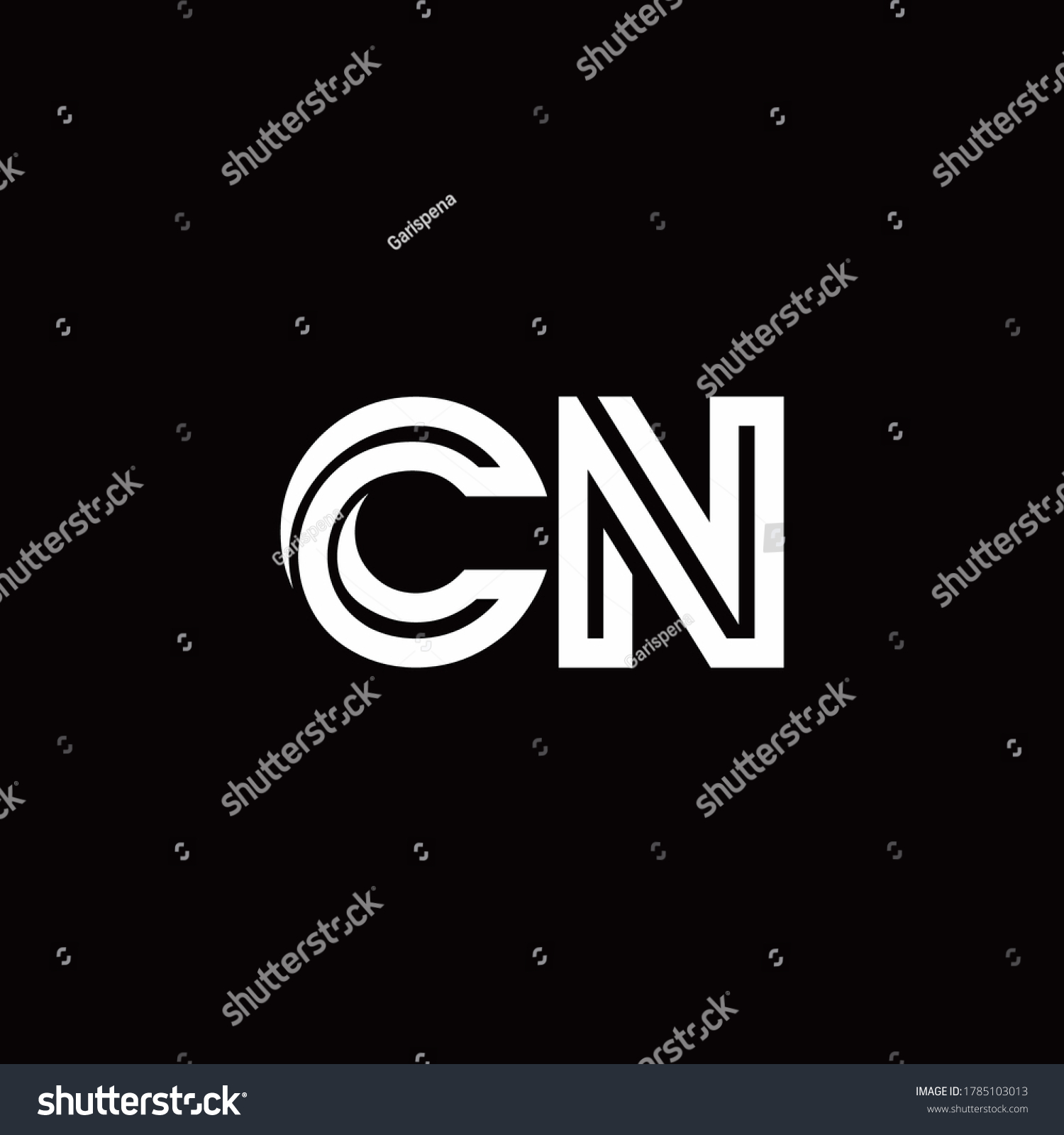 Cn Monogram Logo Abstract Line Design Stock Vector (Royalty Free ...