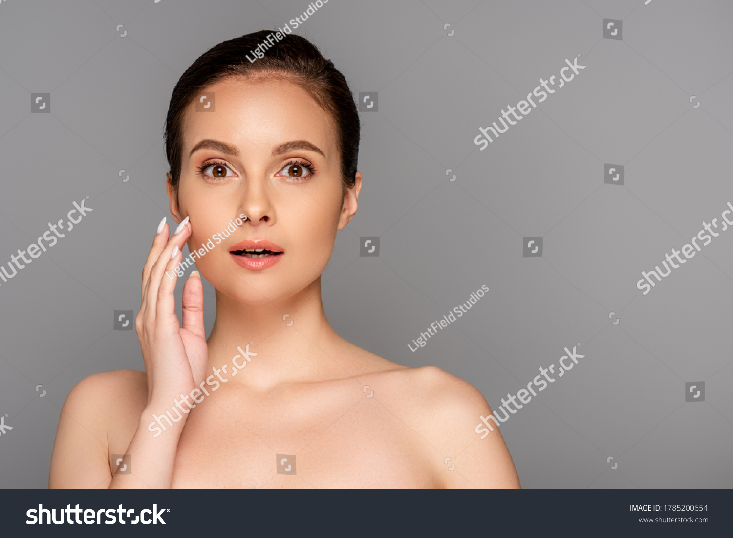 Surprised Beautiful Naked Woman Perfect Skin Stock Photo Shutterstock