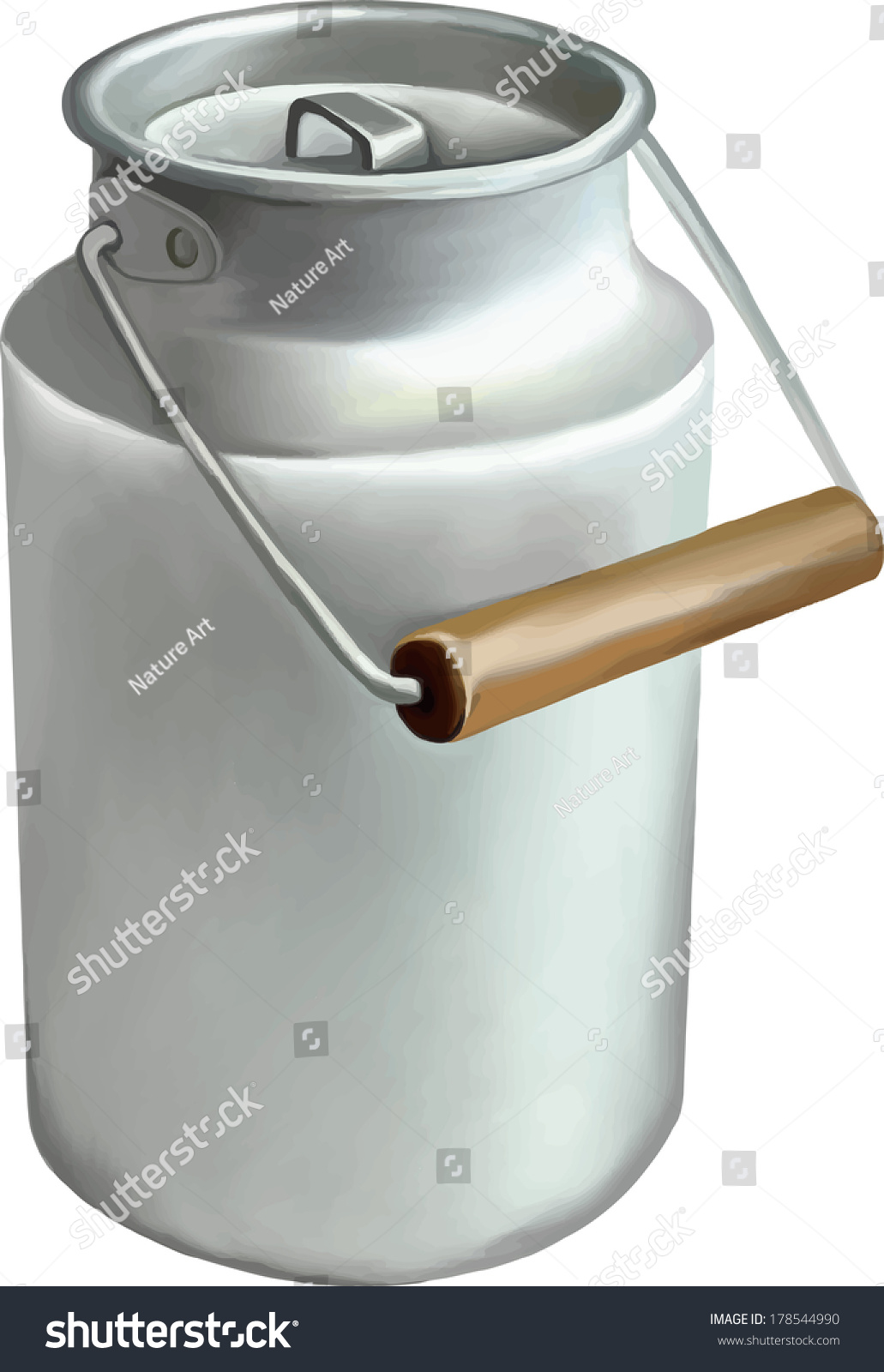 Vector Illustration Milk Can Isolated On Stock Vector (Royalty Free ...