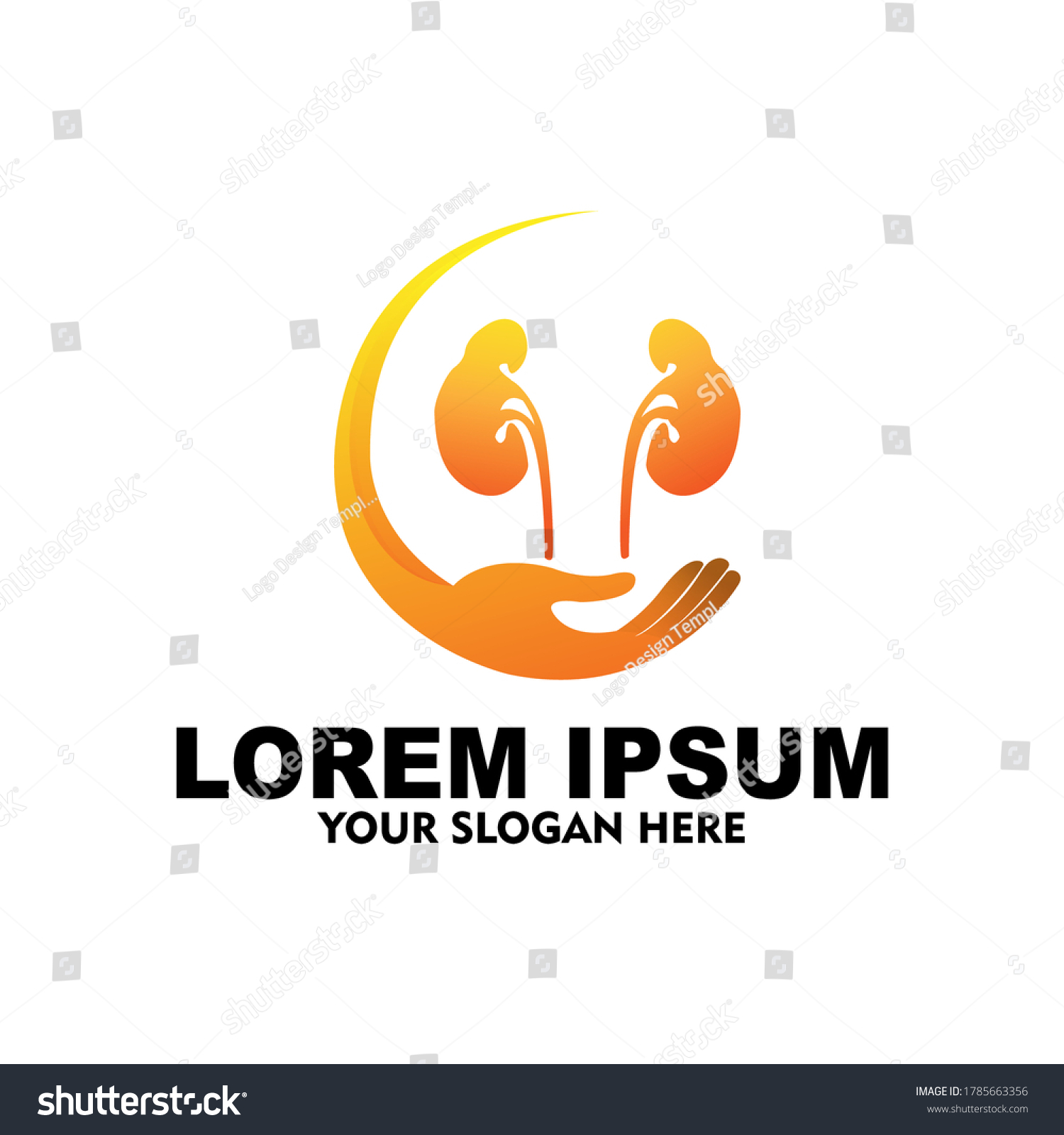 Kidney Care Logo Design Template Stock Vector (Royalty Free) 1785663356 ...