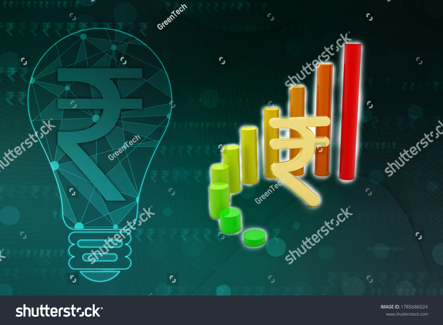 Indian Rupee Background Stock Market Background Stock Illustration 