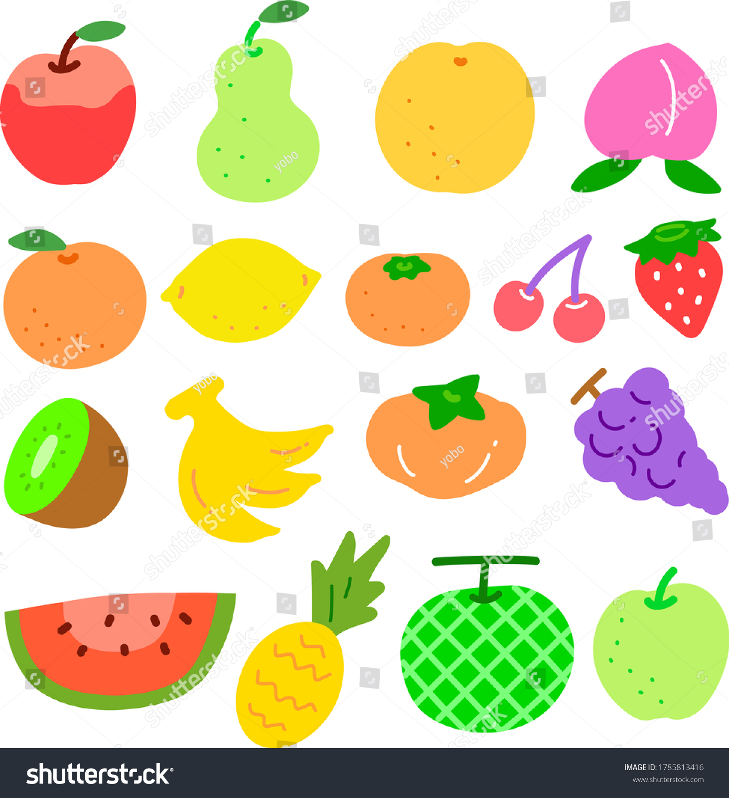 Vector Illustration Colorful Fruit Stock Vector (Royalty Free ...