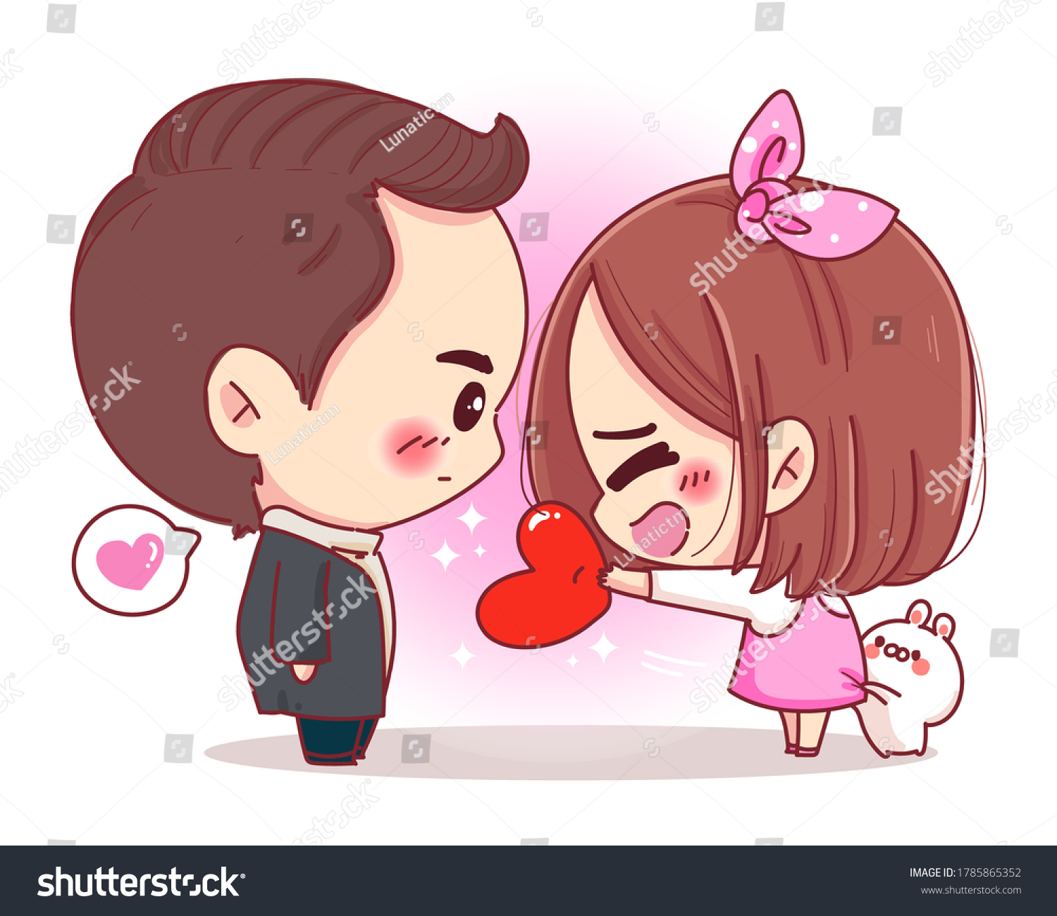 Character Very Shy Girl Confess Love Stock Vector (Royalty Free ...