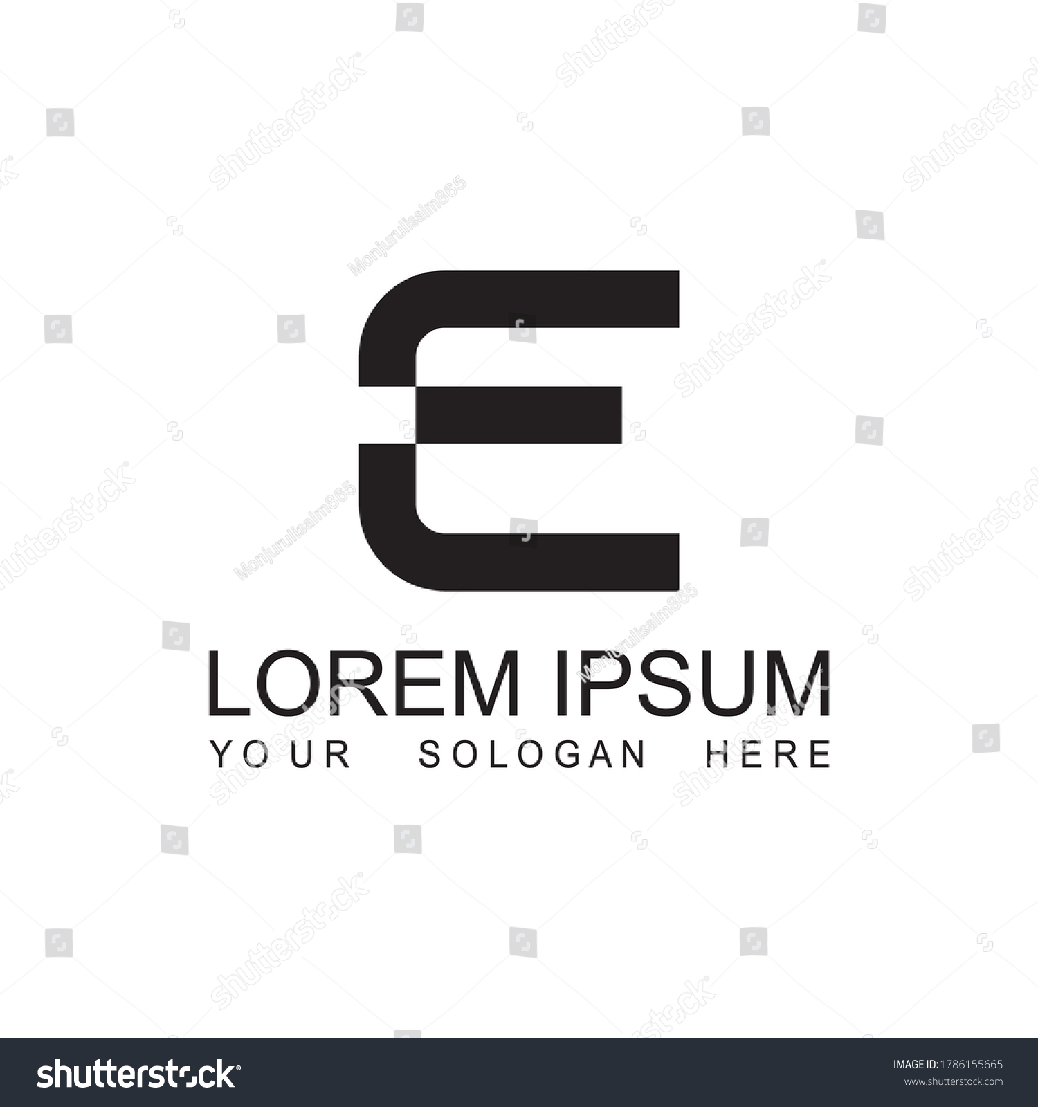 Corporation Logo Design Letter E Stock Vector (Royalty Free) 1786155665 ...